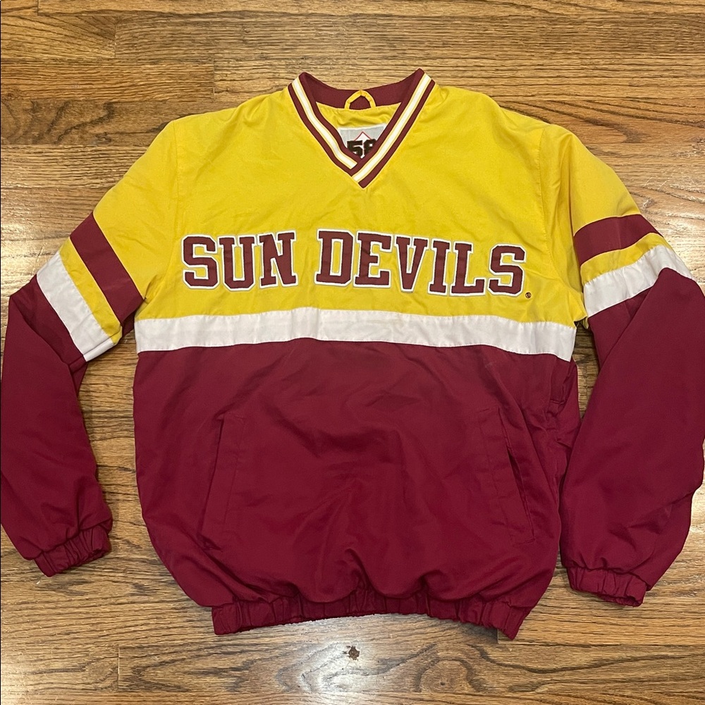 Sun Devils Yellow and Maroon Pullover Jacket Mens size S